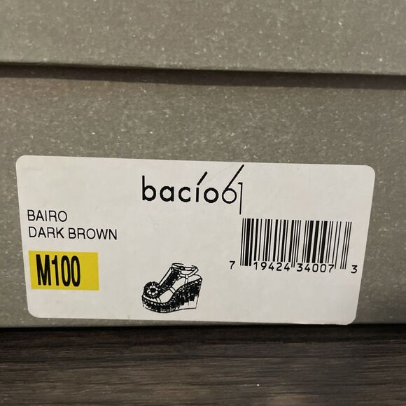 NEW BACIO 61 Rustic Brown Bairo Fringe Feather Flower Wedge Sandal‎ Women’s 10M - Picture 11 of 11